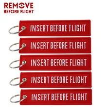 Chaveiro chave do carro fobs chaveiro inserção antes do vôo chaveiro jóias popular llaver motocicleta chave tag oem vermelho bordado 5 pçs