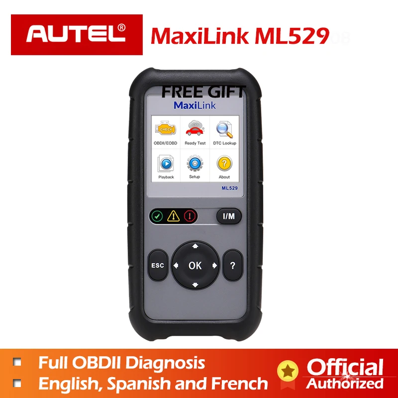 

Autel MaxiLink ML529 OBD2 Scanner Car Auto Diagnostic Tool OBD 2 EOBD Code Reader Full OBDII Diagnosis Functions PK Al519 AL529