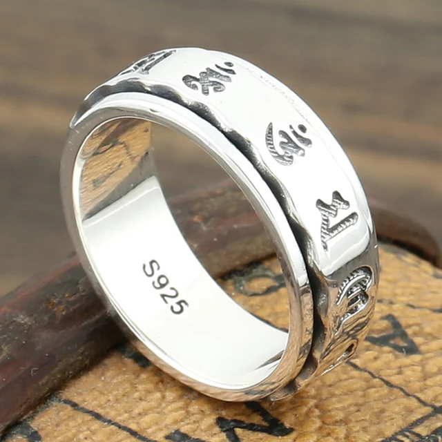 New Arrival Pure Silver Ring Fashion Men's HipHop Ring Band 10gin Rings from Jewelry