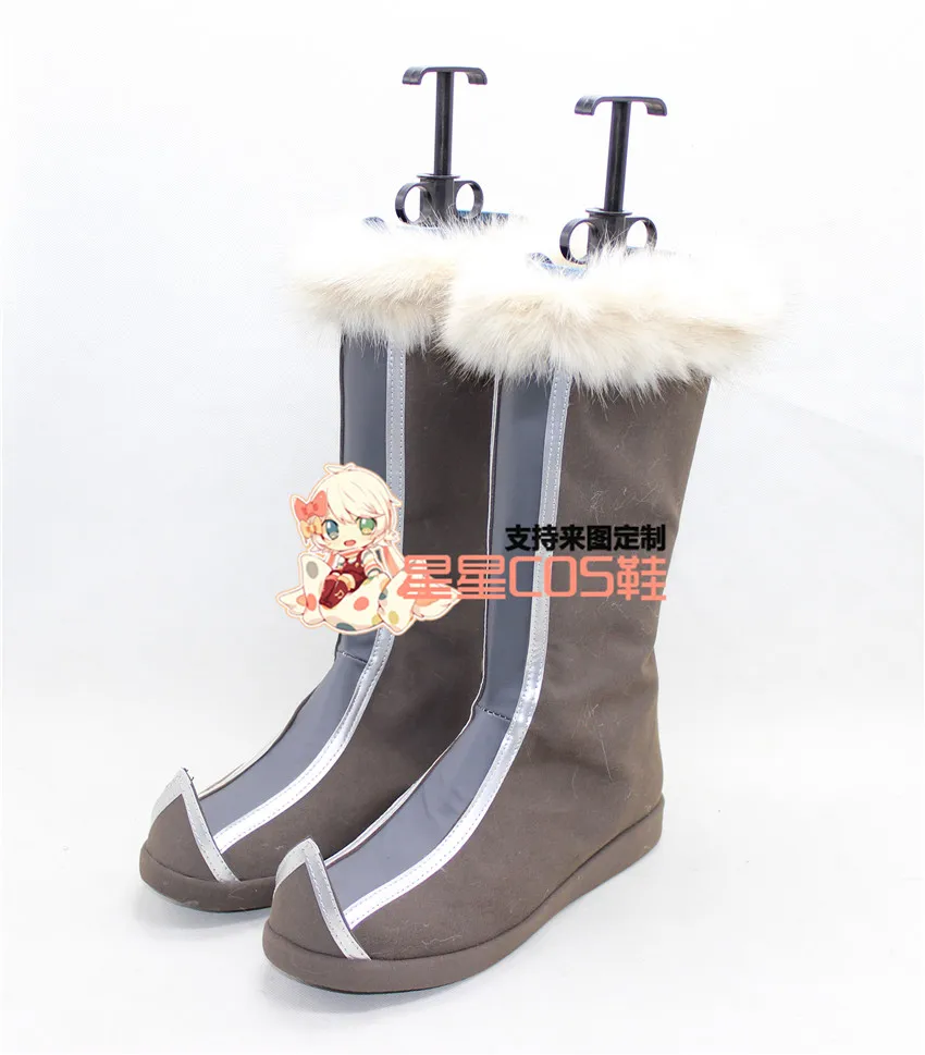 Snow Queen Kristoff Halloween Lunghi Cosplay Scarpe Stivali X002