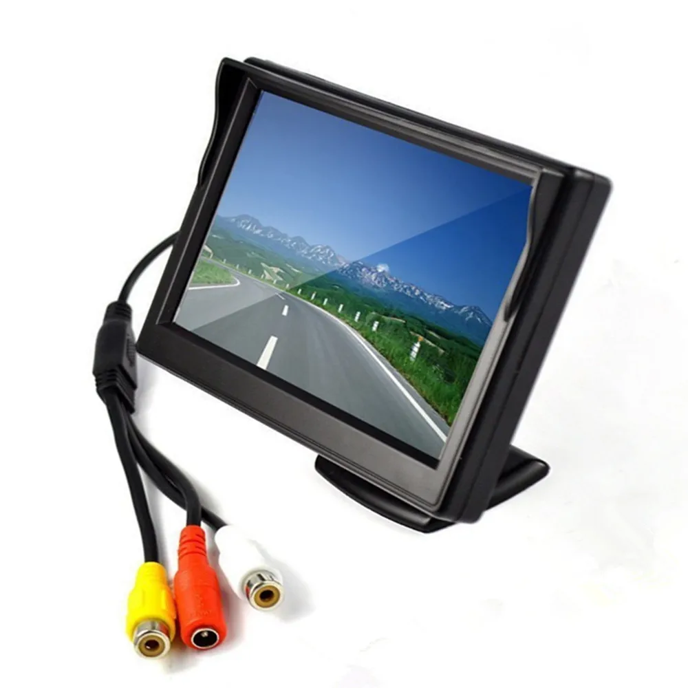 5 inch TFT LCD screen Car Monitor HD800*480 Reversing Parking Monitor with 2 video input Rearview camera optional car display