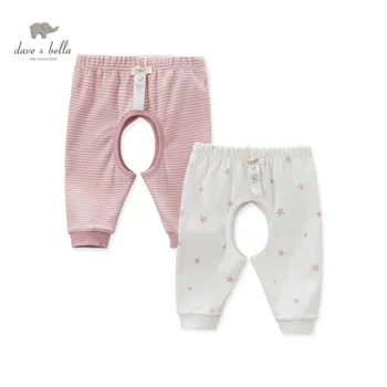 

DB4628 dave bella autumn new born baby boys girls sleep bottoms star printed pajamas bottoms baby pink blue sleep bottoms