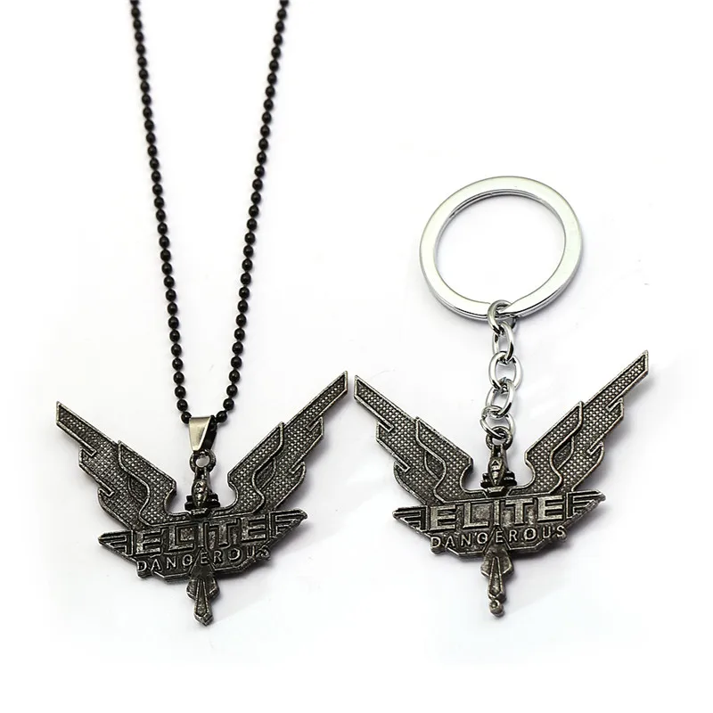 

Game The Last of Us 2 Keychain ELITE DANGERS Alloy KOUey Ring Wings Beads Chain Pendant Men Car Women Bag Jewelry llavero Kolye