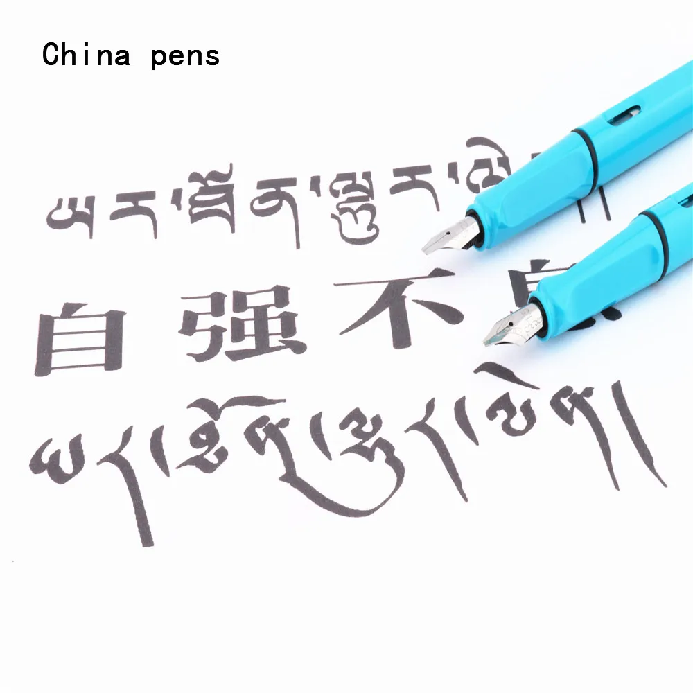 Роскошный Jinhao 873 небесно-голубая английская каллиграфия Duckbill параллельная художественная ручка цветок тело плоская тибетская Арабская авторучка