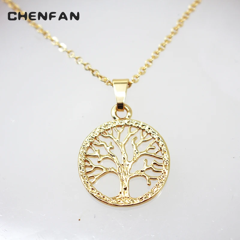 

CHENFAN Jewelry Retro Life Tree Pendant Necklace For Women Europe And America Ladies Personality Peace Tree Ornaments