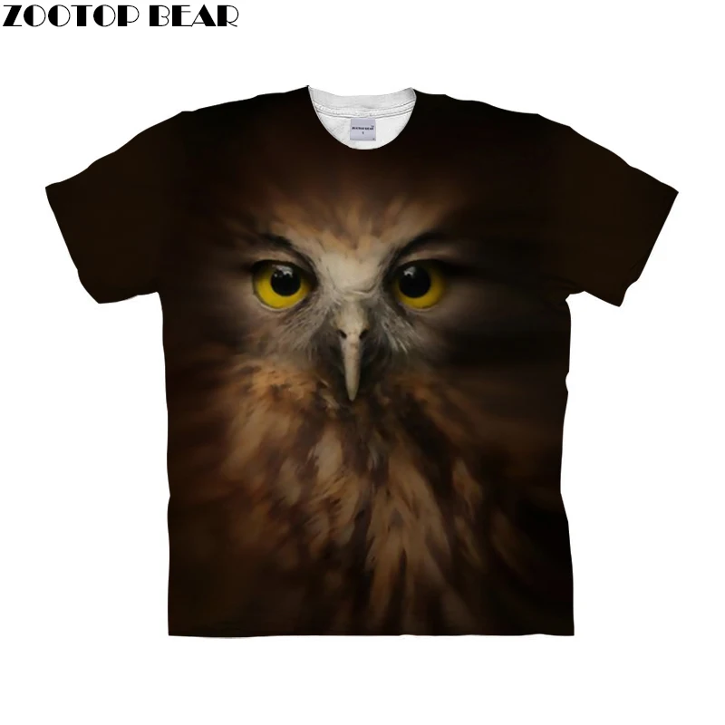 

Funny Owl shirt 3d t-shirt Men Women tshirt Fashion Tee Printed Top Anime Camiseta Short Sleeve Tee Summer Drop Ship ZOOTOP BEAR
