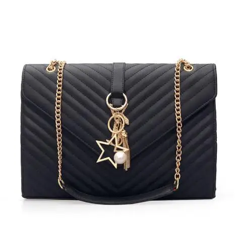 

Chain Bag Female 2018 New Style European and American Fashion Single Shoulder Bag V Pattern Small Square Bag Ins Super Bag