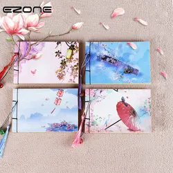 EZONE A6 китайский Винтажный стиль Тетрадь с красочными кисточками крафт Бумага внутренние страницы Тетрадь 120 страниц школьные канцелярские