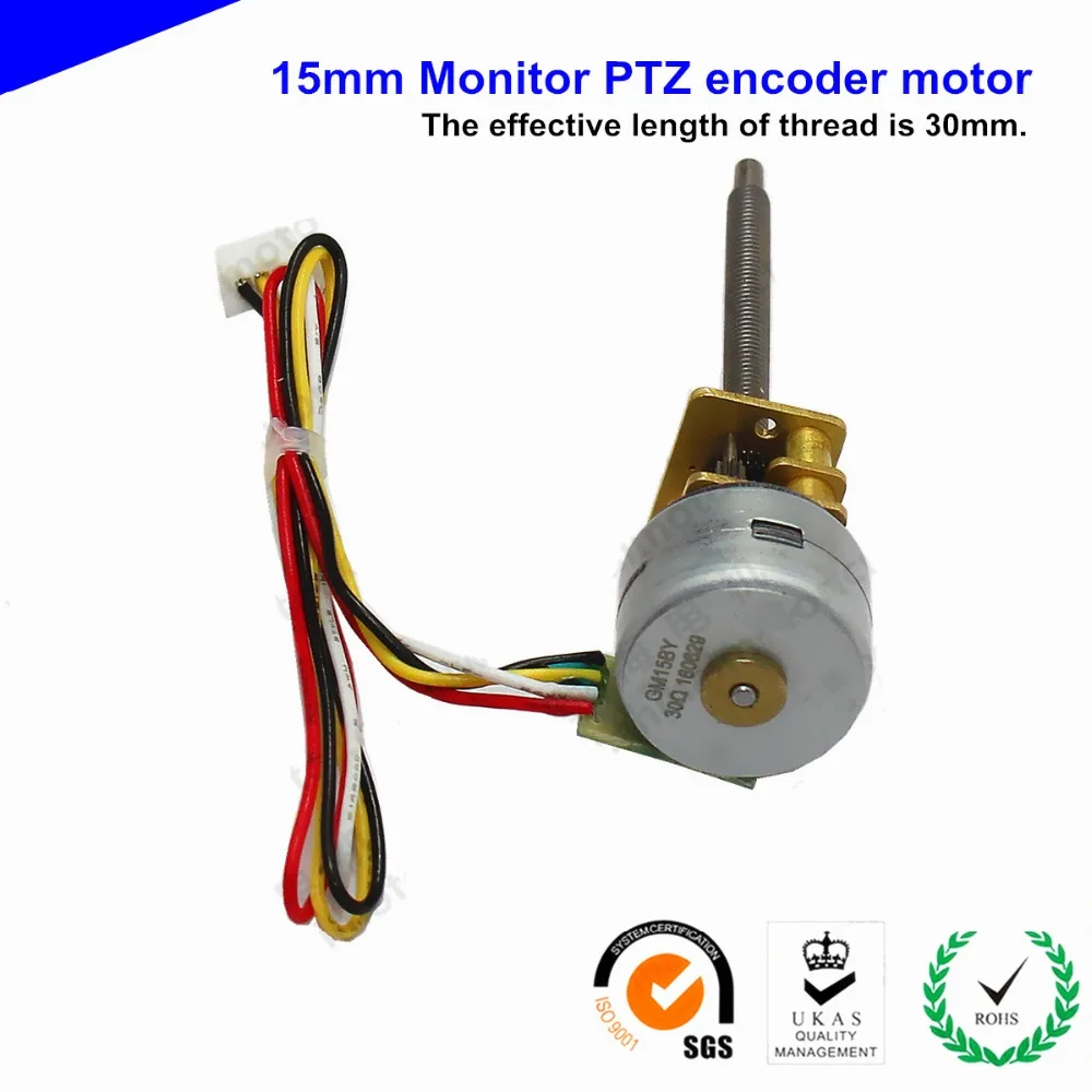 

Monitor PTZ 15mm With encoder All metal gear stepper motor 15BY Micro-angle M3*0.5 Screw thread shaft motor 50:1