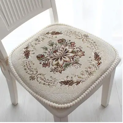 Cushion dining chair cushion home simple modern chenille jacquard cushion thick removable washable mat winter