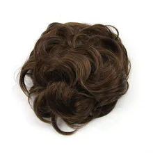Gres высокотемпературные волокна синтетические волосы на клипсах женские кудрявые булочки черный/светло-коричневый/Блонд Резиновая лента Chignons