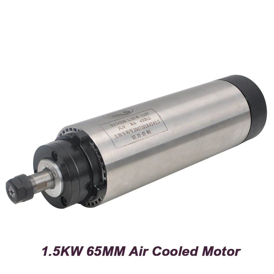 

1.5KW CNC Spindle ER11 Machine Tool Spindle 65MM Air Cooled Motor 3.175MM Flat Bottom End Mills Router Bits For Engraver
