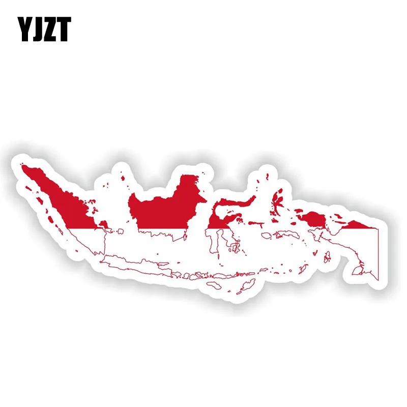 

YJZT 14.7CM*5.3CM Car Window Creative Indonesia Map Flag Car Sticker Decal Accessories 6-1561