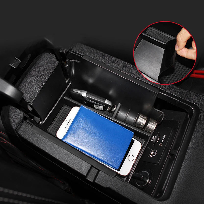 Interior Armrest Storage Box Organizer Holder 1pcs for Ford Explorer 2016-2018