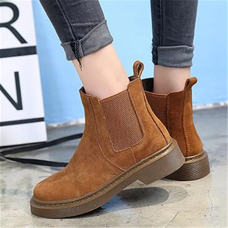 Женские ботинки из натуральной кожи feiyitu Осень зима теплые новые брендовые