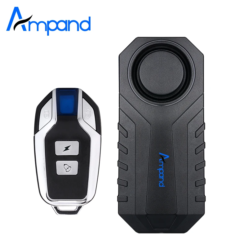 Ampand Waterproof Bike Motorcycle Electric Bicycle Security Anti Lost Wireless Remote Control Vibration Detector Alarm