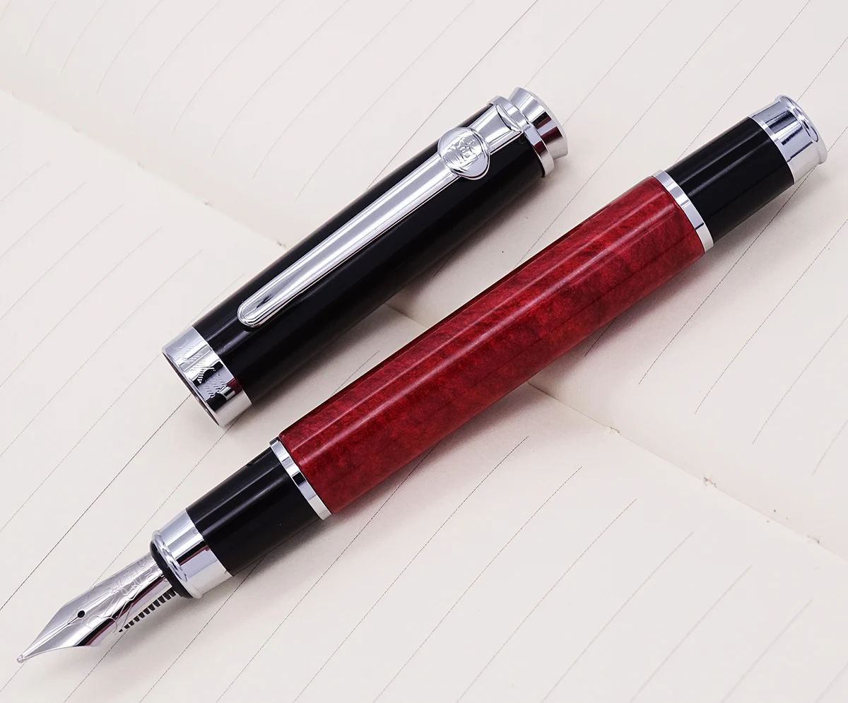 DUKE OFFICE METAL RED SILVER GIFT M Nib Fountain Pen