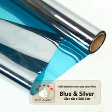 Солнечная Оконная Пленка уединение одностороннее зеркальное стекло оттенок для дома УФ Блокировка контроль тепла самоклеящиеся наклейки на Экран сине-Серебристый