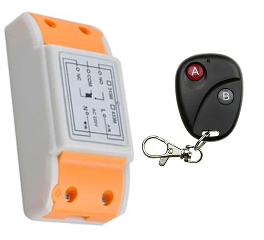 

New AC220V 1CH RF Wireless Remote Control Switch System Transmitter with Two-button Receiver Smart Home Switch