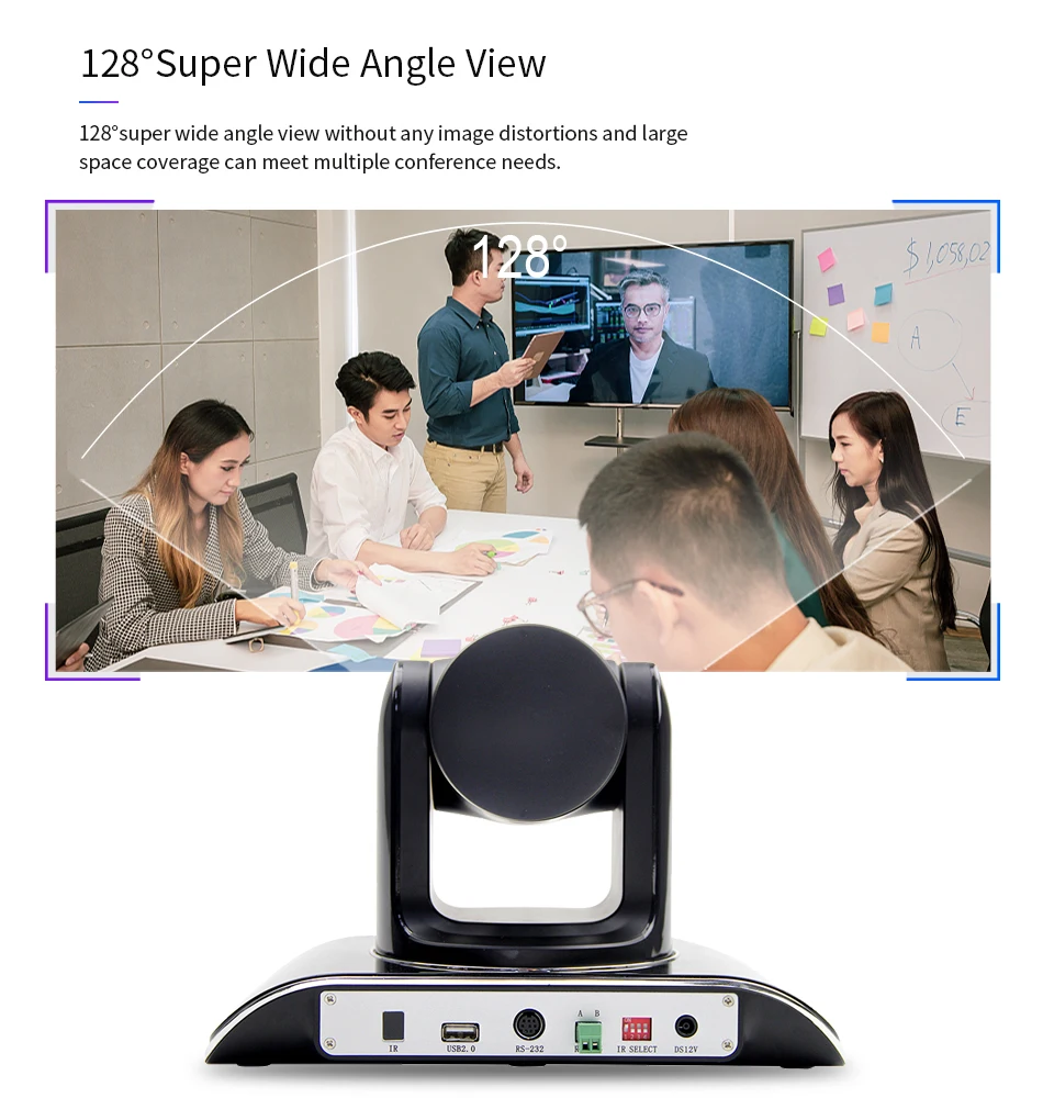 Câmera de Conferência Streaming ao Vivo Câmeras de Saúde 2mp com Transmissão Tenveo Zoom Câmera Ptz 1080 p hd H.264 & Vhd3u 3x Usb 5 Sistema de conferência