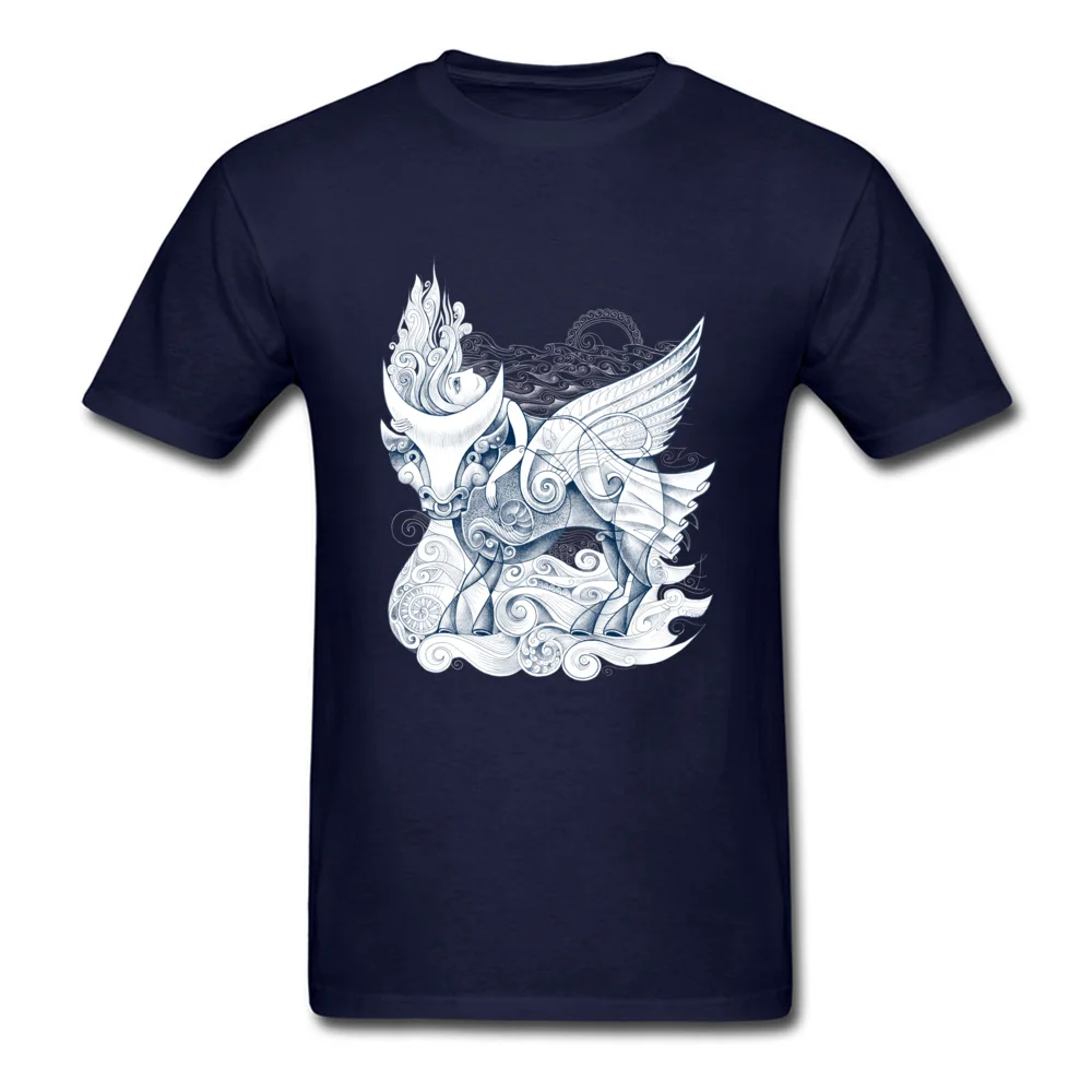 Casual Tops T Shirt New Coming O Neck Casual Short Sleeve 100% Cotton Men's Tshirts Printed On Tops Tees Wholesale The Abduction of Europa blue ver. navy