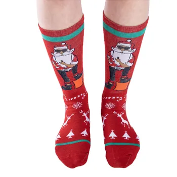

DROPSHIP 2018 New Arrival Christmas Unisex Sock Cotton Socks Multi-Color Printed Keep Winter Warm Mid Tube Socks Gifts #J06