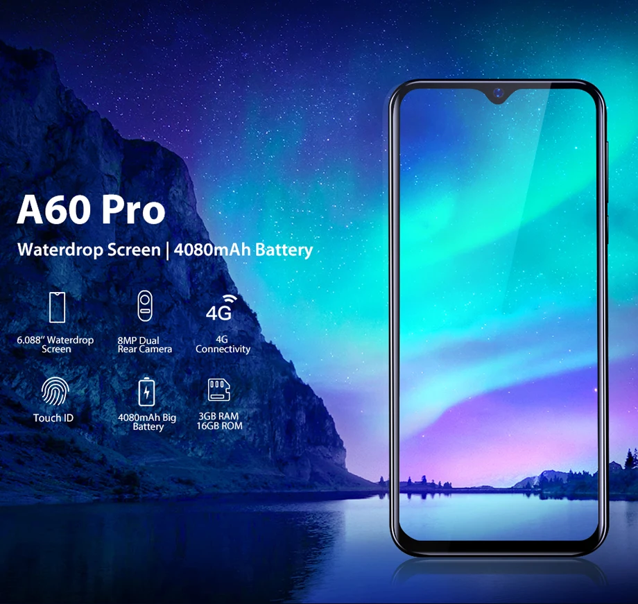 Blackview A60 Pro Android 9,0 MTK6761 четырехъядерный смартфон 6,08" экран капли воды 4080 мАч Face ID 4G мобильный телефон