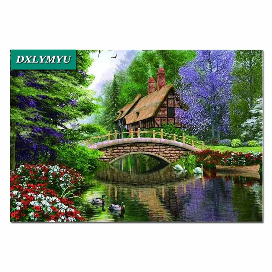 

DIY Diamond Painting Bridges people Diamond Embroidery 3D Cross Stitch Needlework Diamond Mosaic Home Decoration Christmas Gift