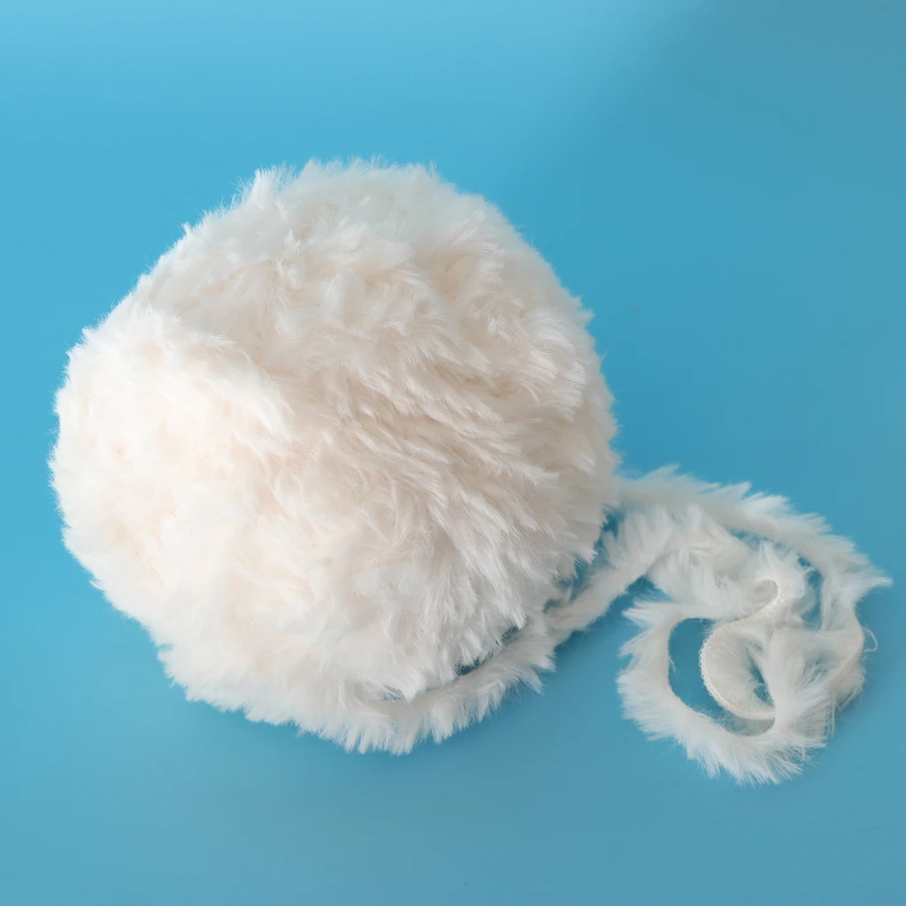 3 Pieces 32 Meters Soft Hand Knitting Artificial Fur Yarn Warm Baby Yarn 14mm Wide for Shawls Scarves Caps