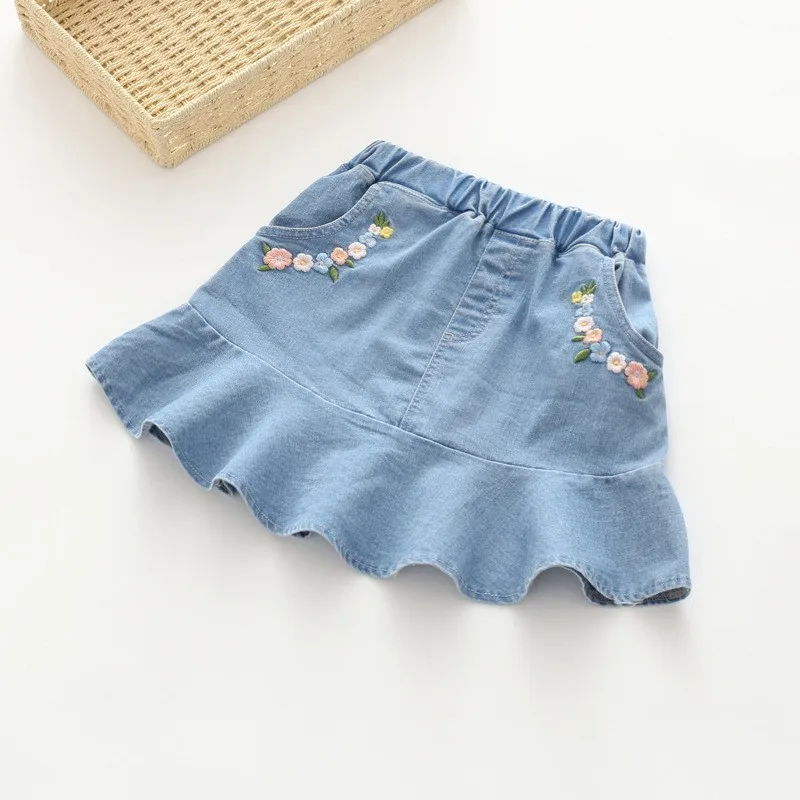 Весенне-летняя юбка для маленьких девочек, джинсовые юбки со звездами для маленьких девочек, детская юбка, модная бутиковая Одежда для девочек - Цвет: 3