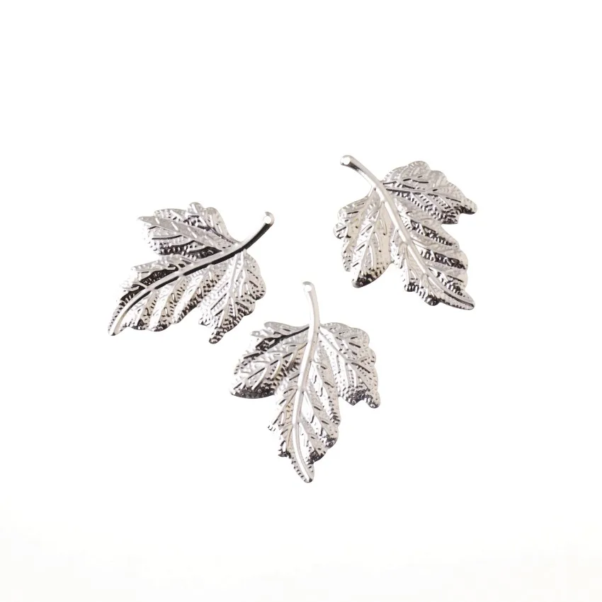 Ювелирных изделий филигранные украшения листьев DIY Обертывания Разъемы для украшений - Цвет: silver tone