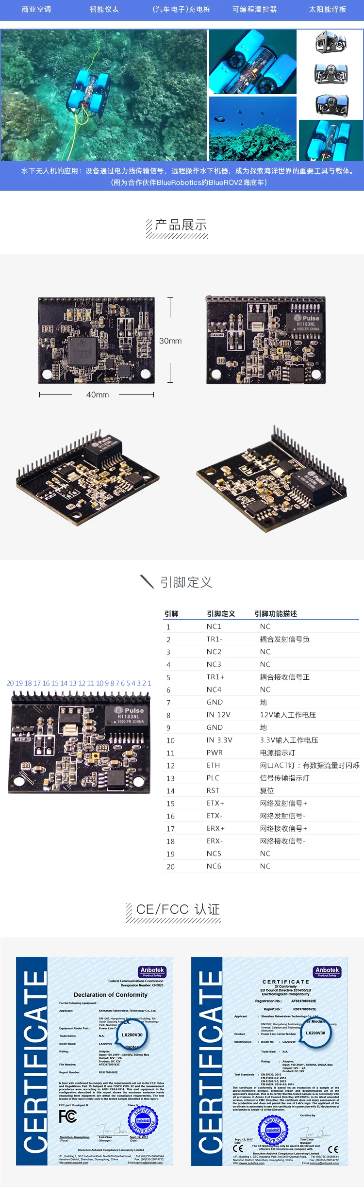 LX200V30 PLC широкополосный силовой несущей модуль QCA7420 витая пара коаксиальный кабель интерфейс