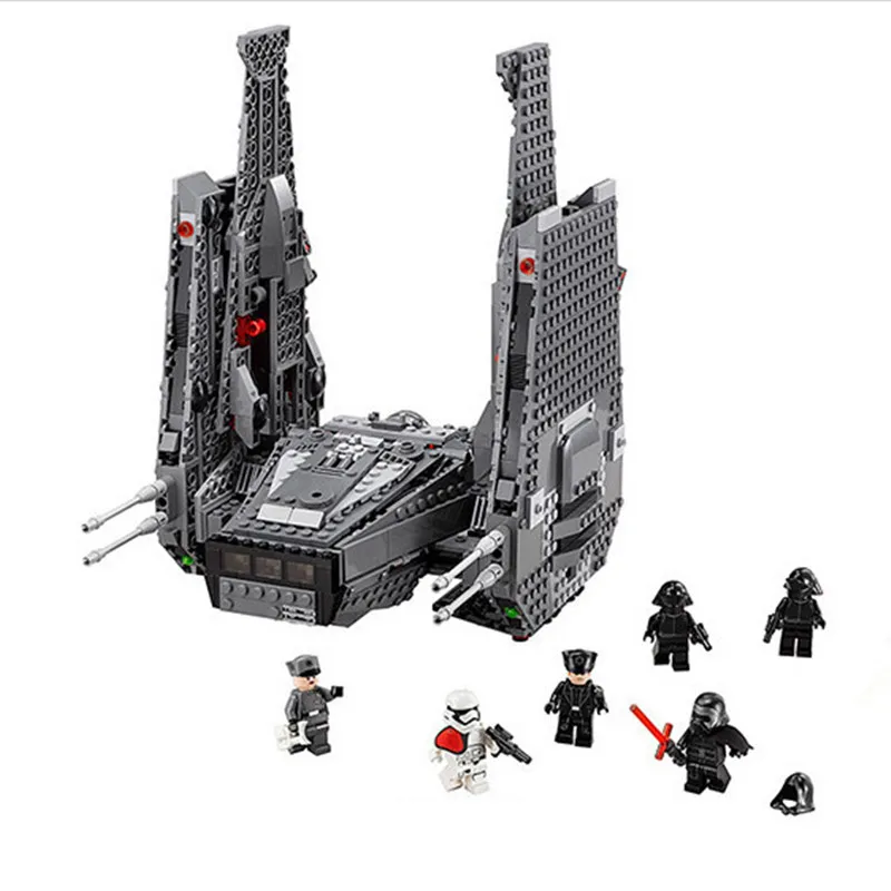 

1053pcs Diy In-Stock Kylo Ren Command Shuttle Blocks Educational Brick Compatible with Legoingly Model Toys for children