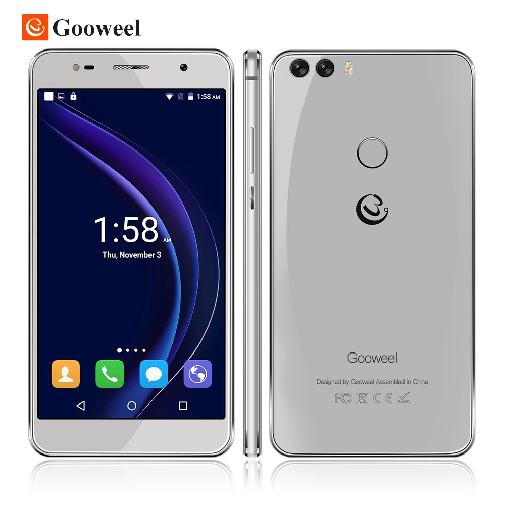 Original Gooweel M8 cell phone Dual 2 5D Glass 5 5 inch HD IPS MTK6580 quad