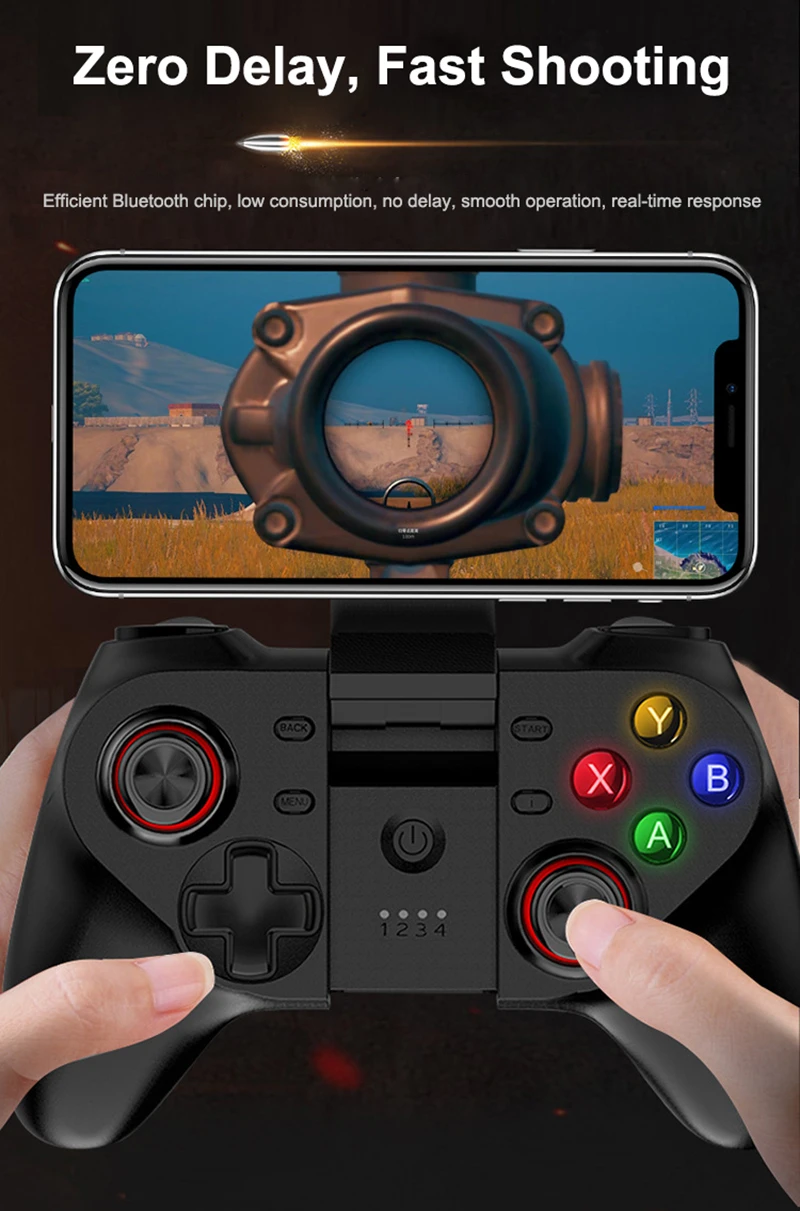 Sovawin PUBG контроллер мобильного контроллера для iPhone геймпад Bluetooth Android беспроводной джойстик Plug and Play с держателем телефона