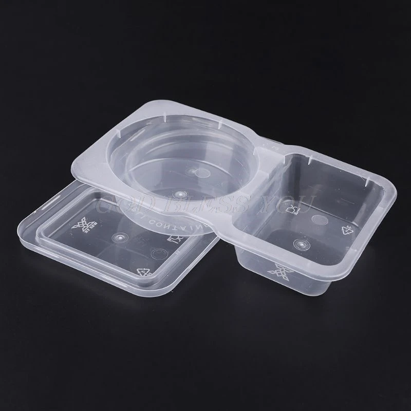 5 шт./компл. 140 мл прозрачные Пластик соус чатни чашки Еда контейнер Slime ящик для хранения чехол с крышкой для кубиков льда