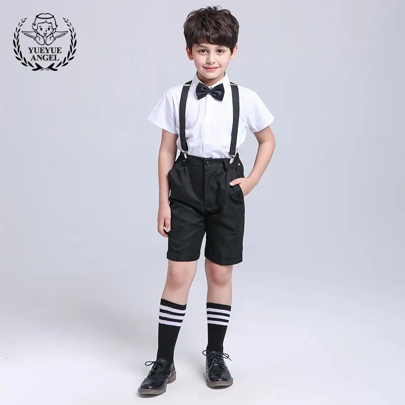 Summer Boys Wedding Formal Rompers Shirts Conjunto Children Sets Chorus