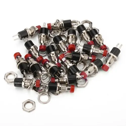 

One pack of 20 pieces Mini Momentary On/Off Push Button miniswitch 0.5A Red