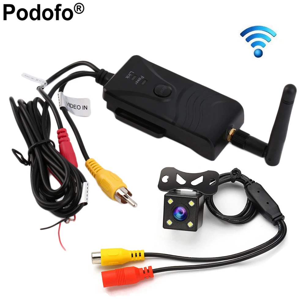 Podofo 2 4G Wifi Car Reverse Backup font b Camera b font Transmitter Video Transmission FPV