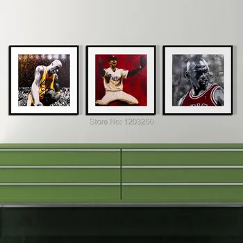 

3 Pieces/set Hand Painted Sport Superstars Oil Painting Canvas Art Pictures For Living Room Free Shipping