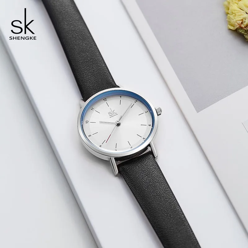 Shengke Fashion Leather Watches For Lover Couple Watches Luxury Quartz Female Male Wrist Watch 2019 New Wedding Days Gift #K8066