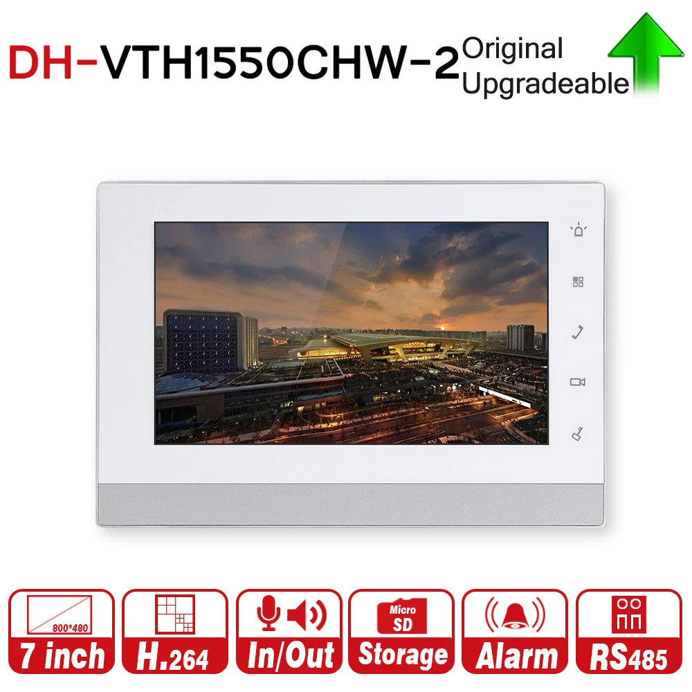 

DH Original VTH1550CHW-2 Indoor Monitor 7-inch 800*480 Resilution Touch Screen Color IP Video Intercom