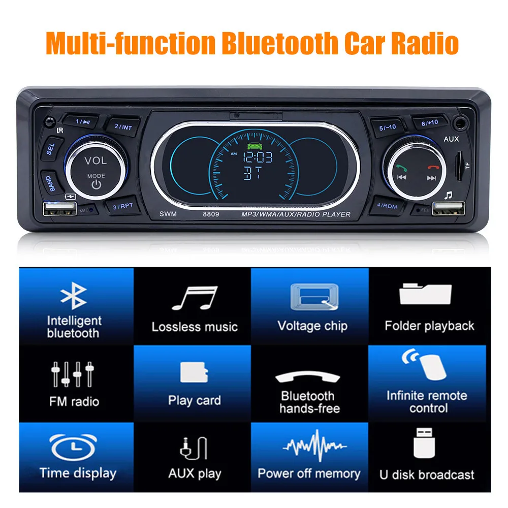 1 Din 12 в Bluetooth 4 0 автомобильный радиоприемник громкой связи Автомобильный FM