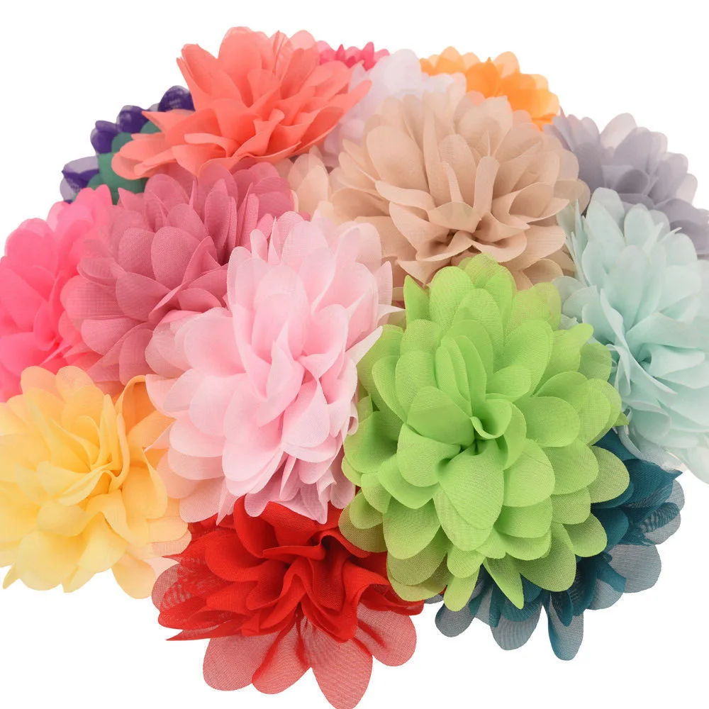 12 шт. шифоновые Цветочные оборки 10 см|flower accessories|accessories forhair flower |