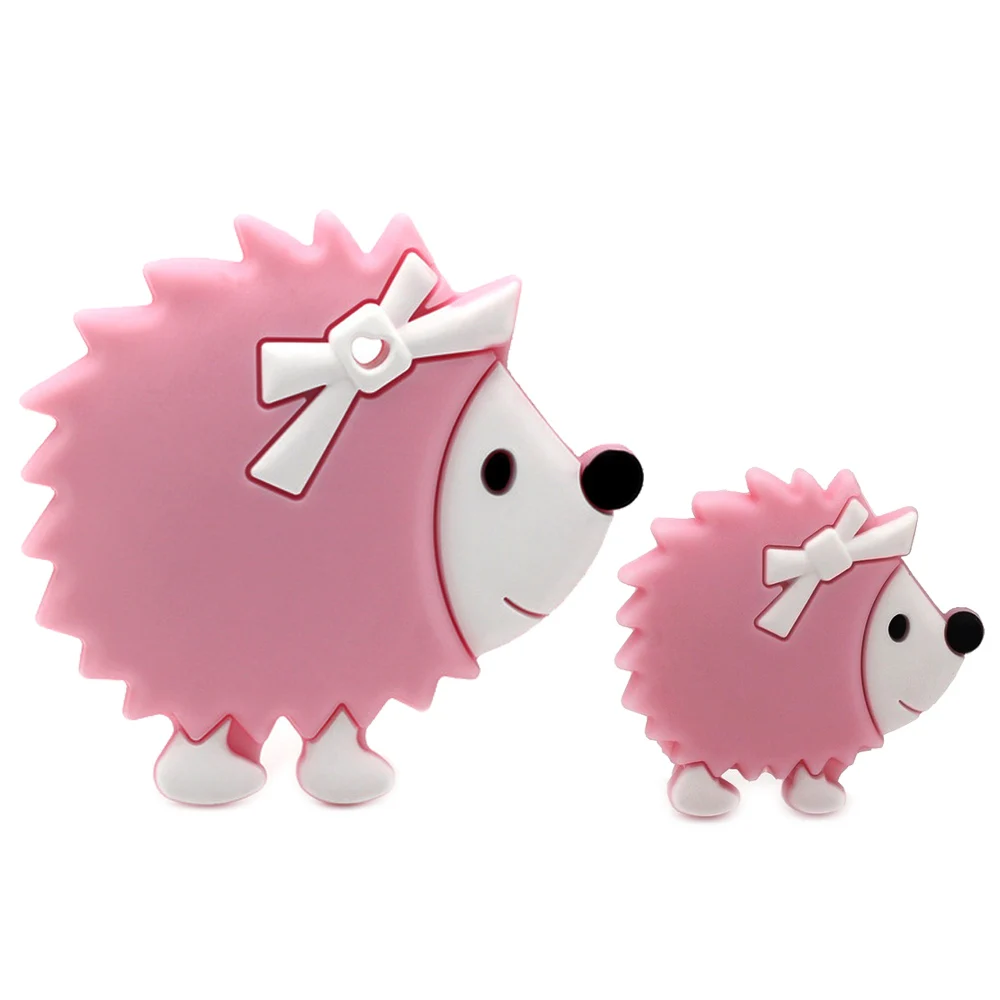 2pcs/set Silicone Beads Hedgehog Cartoon Animal Baby DIY Teething Care Accessories Beads BPA Free Baby Teether Toys