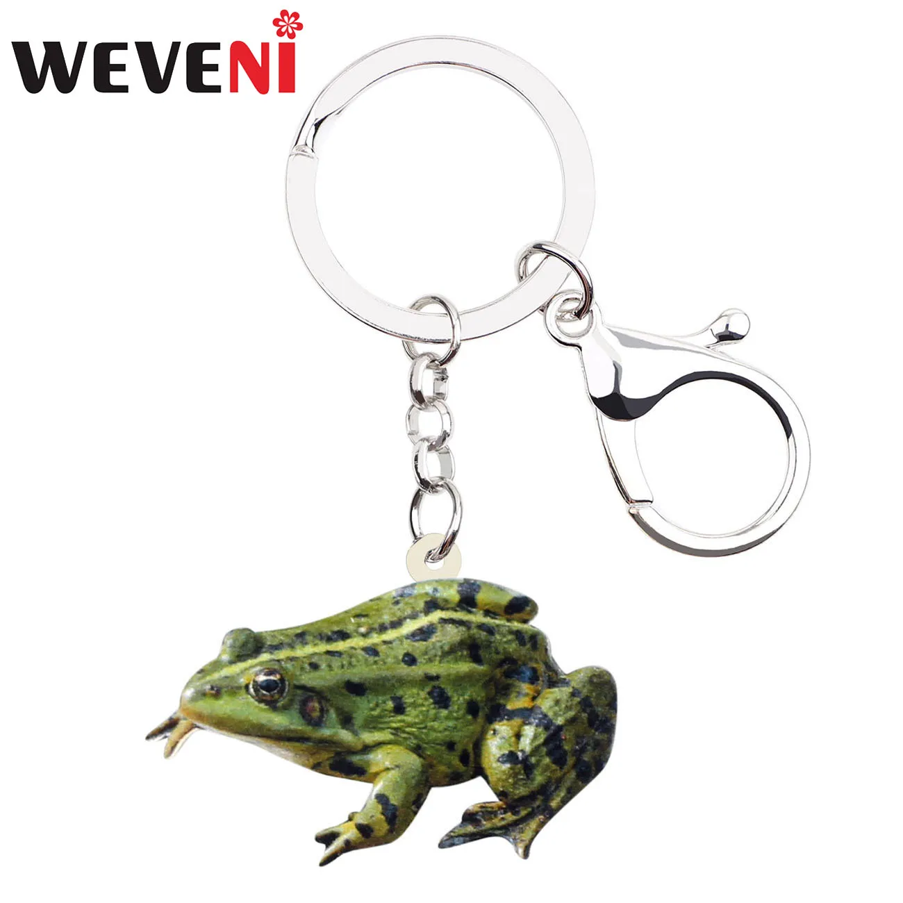 WEVENI акриловая зеленая лягушка брелок держатель кольцо мультфильм животное
