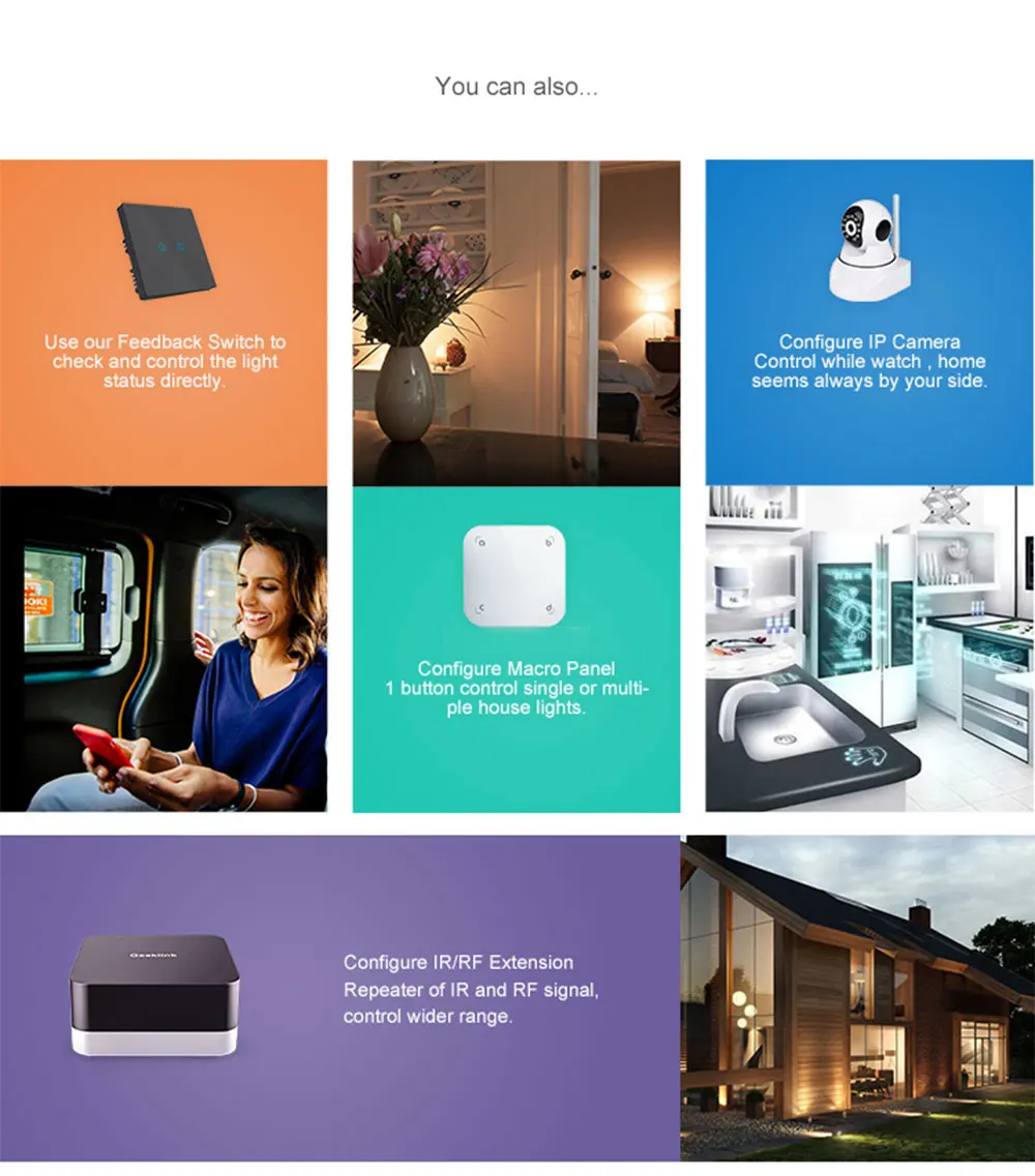 Geeklink RemoteBox 3S Smart Remote Controller smart Home Automation,315433Mhz RFIRWiFi Wireless APP Control By iOS Android (5)