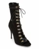 Women's Peep Toe Lace up High Heel Ankle Boots Black Brown Beige Dress Heels Ladies Party Ball Shoes Sexy Booties Large Size ► Photo 2/6