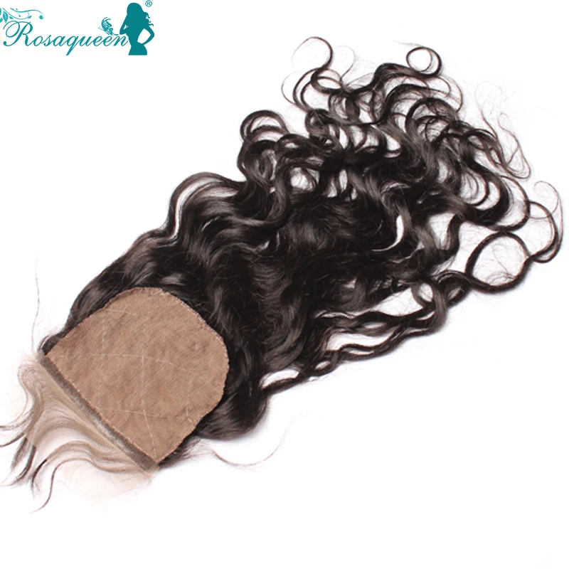 

Wet And Wavy Hair Silk Base Closure Brazilian Virgin Hair Water Wave Unprocessed 7A Grade Human Hair Silk Closure 10"-20