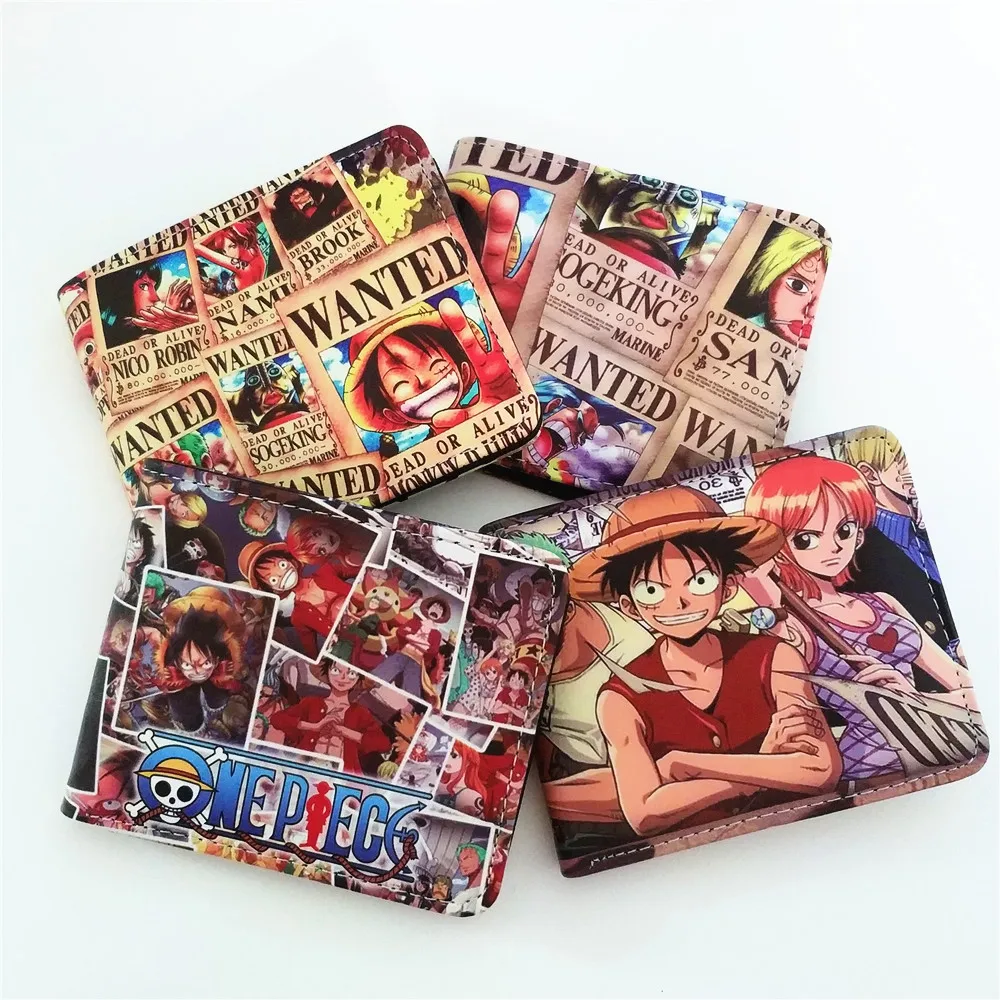 

7 Type Anime One Piece OP Men Women Wallet Short PU Coin Purse ID/Credit Cards Holder